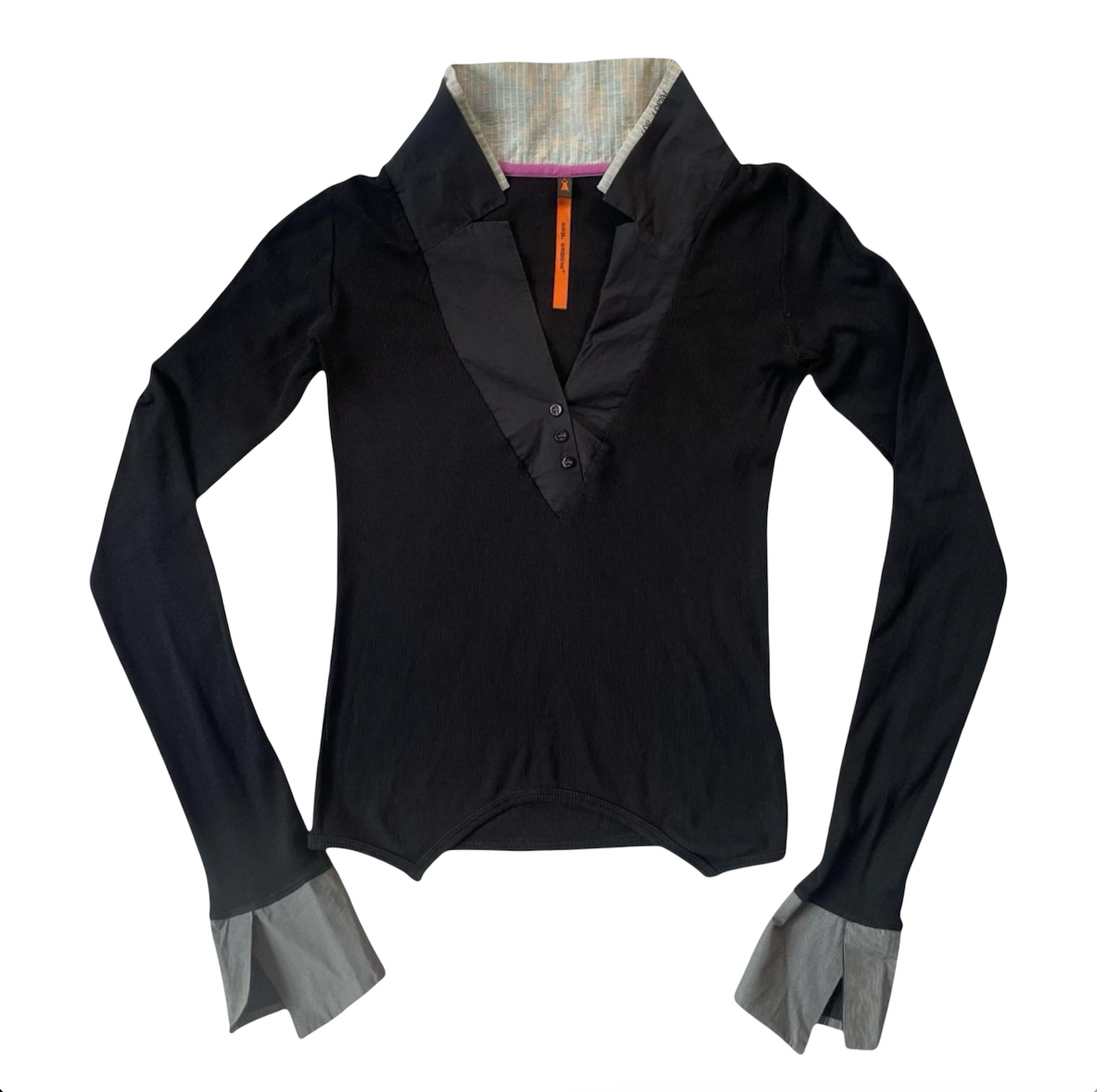 Cop Copine vintage black buttoned collared top.