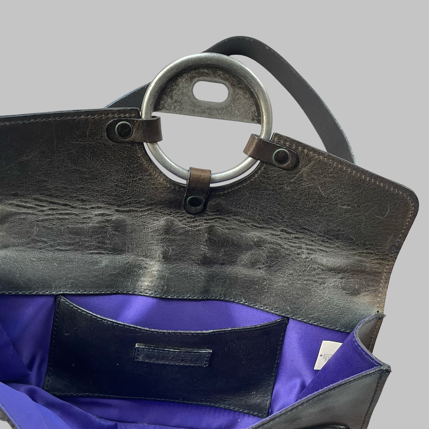 SOLD - Diesel medieval brown leather bag.