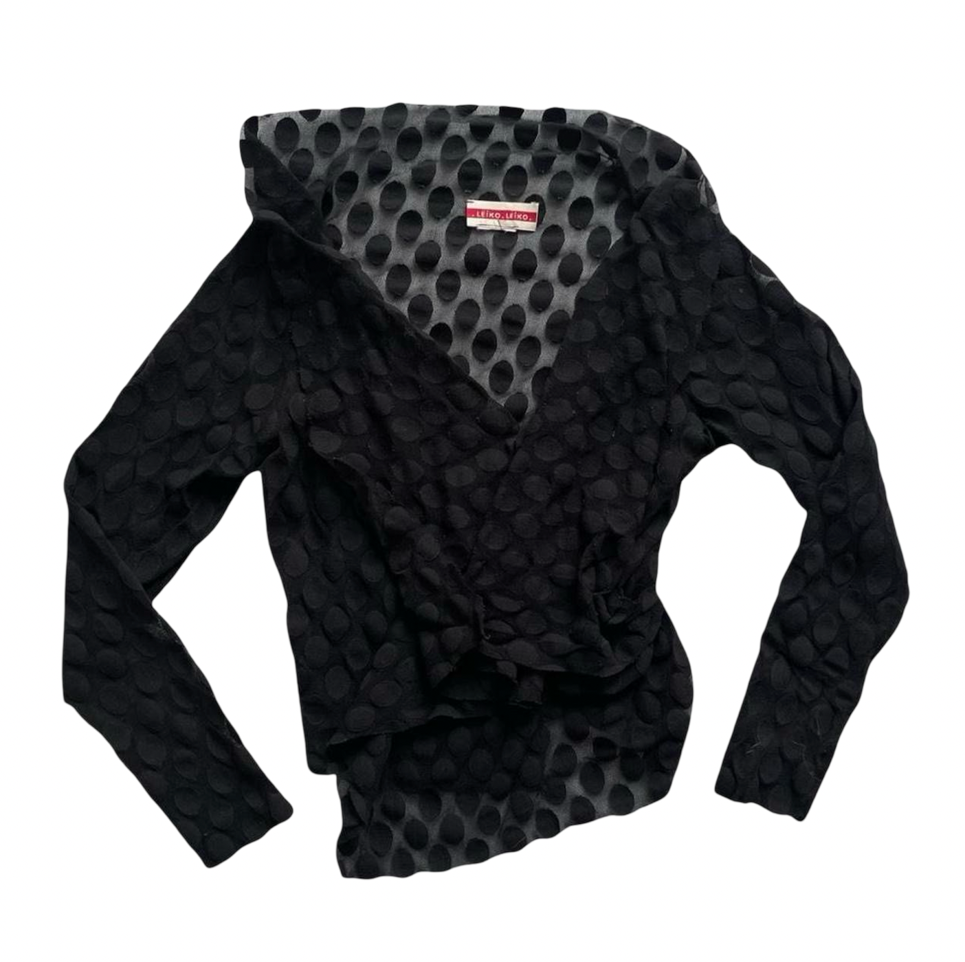 Leïko vintage sheer polka dot top.