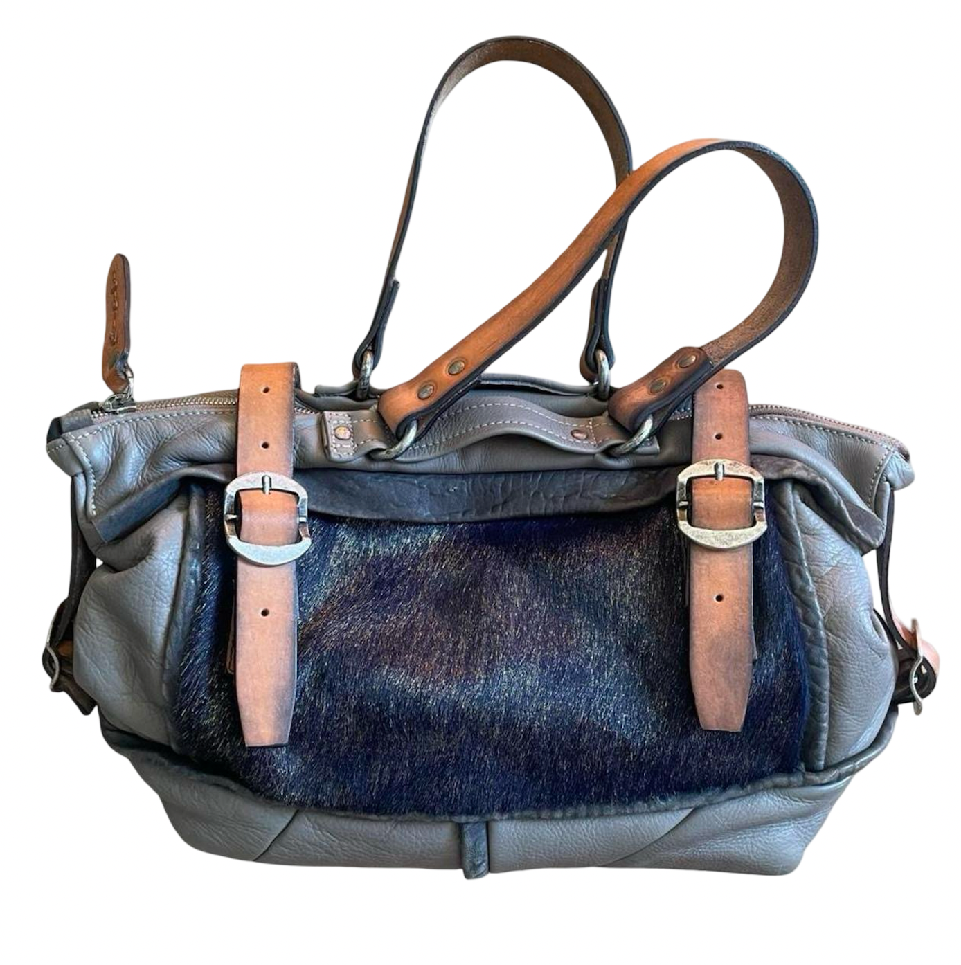 Italian leather & fur handbag.