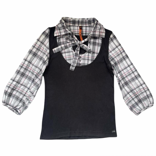 Cop copine plaid milkmaid top.