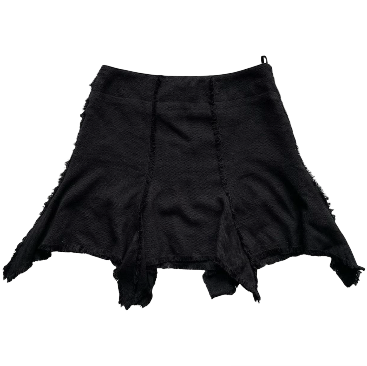 Black Biche de Bère black asymmetrical mini skirt.