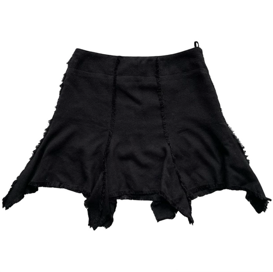 Black Biche de Bère black asymmetrical mini skirt.