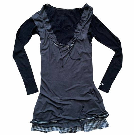 Cop copine black and grey two-piece dress.