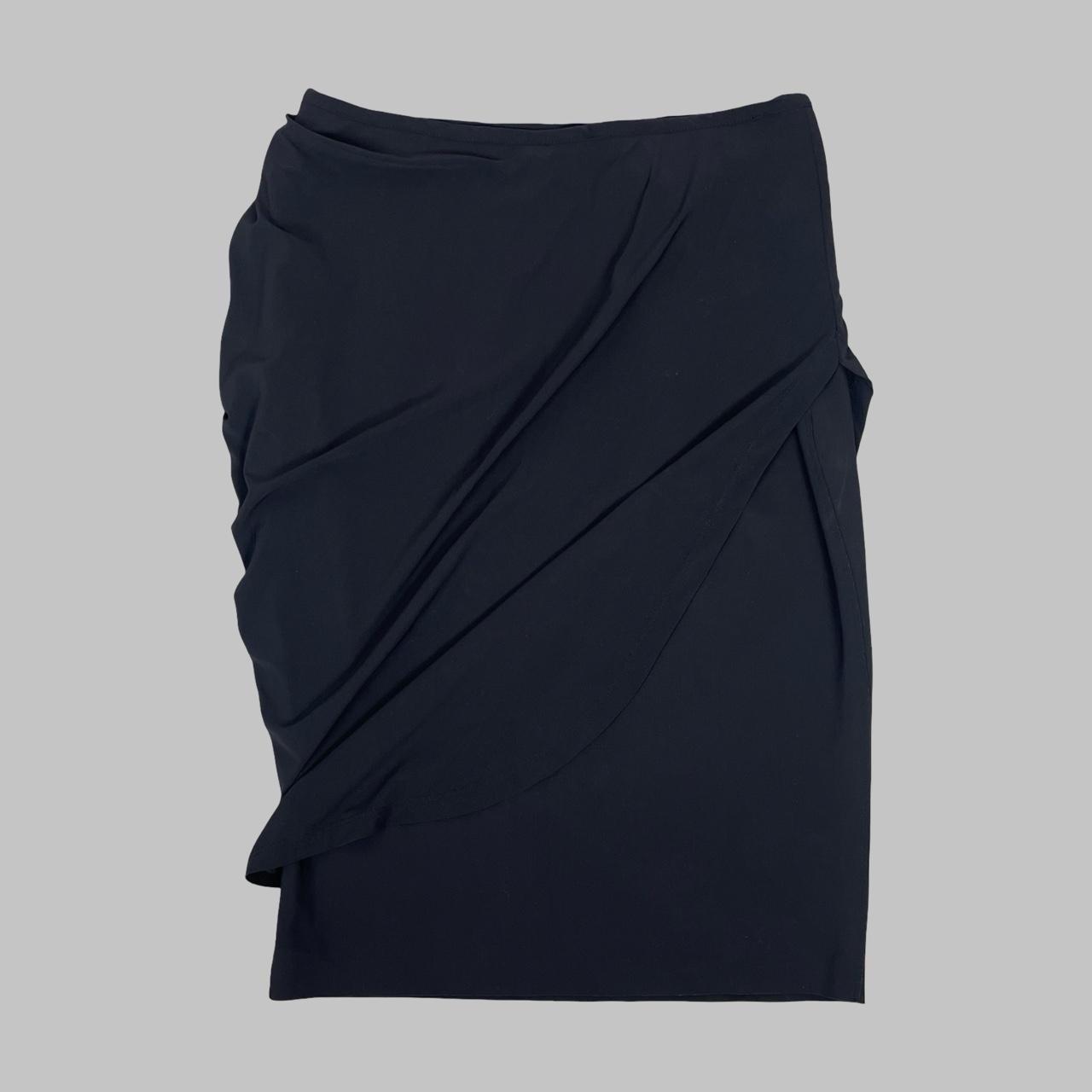 Marithé + François Girbaud black draped skirt.