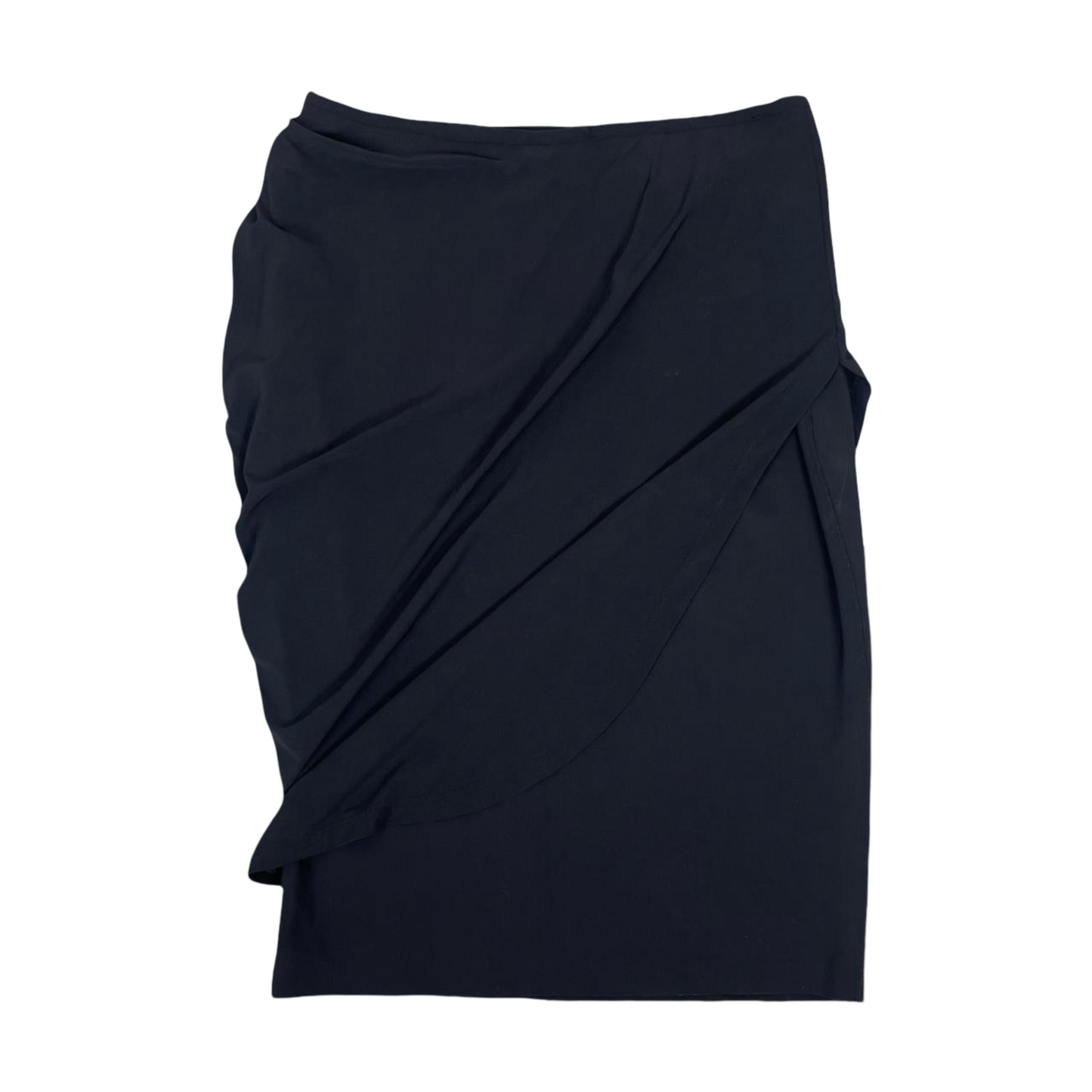 Marithé + François Girbaud black draped skirt.