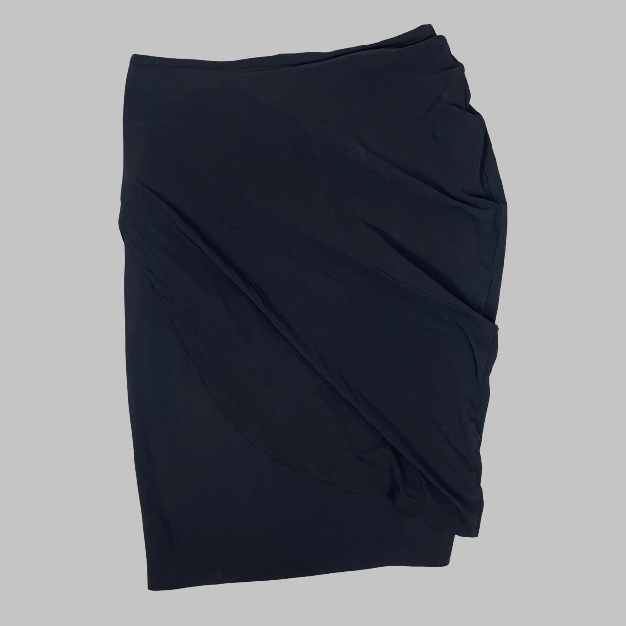 Marithé + François Girbaud black draped skirt.