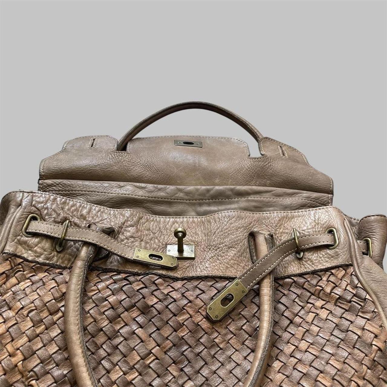 Beige (large) taupe leather Firkin bag.