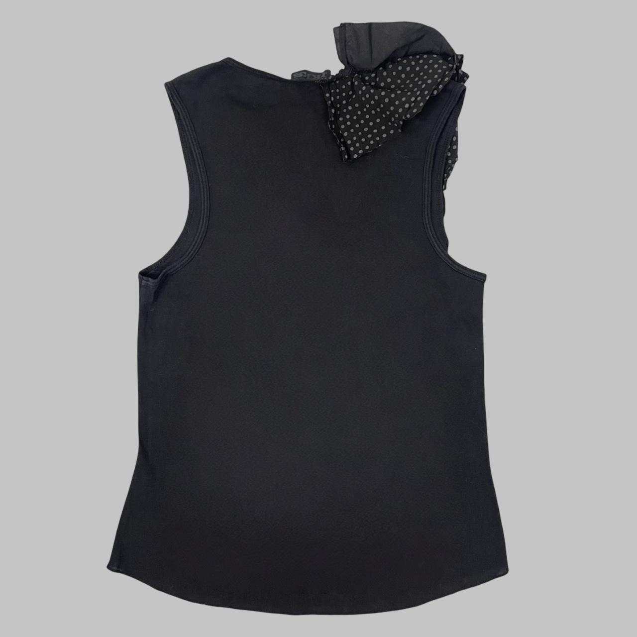 IKKS black mesh ruffle top.