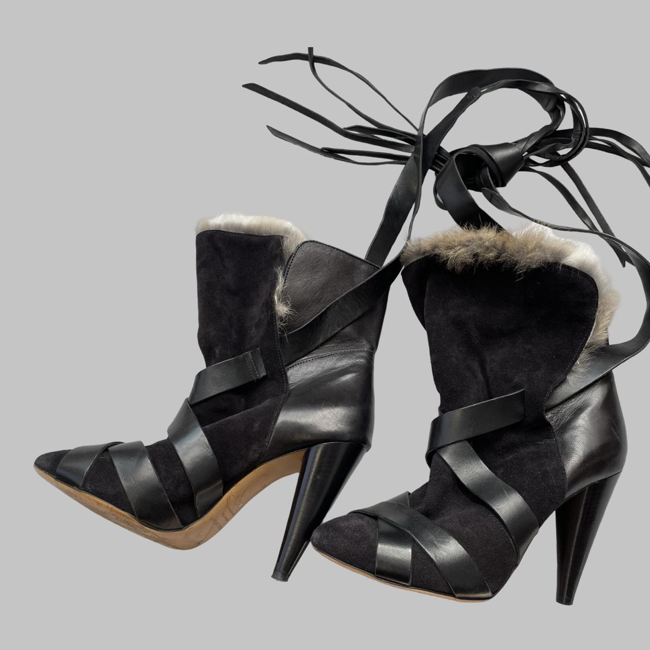 Isabel Marant rabbit fur ankle booties