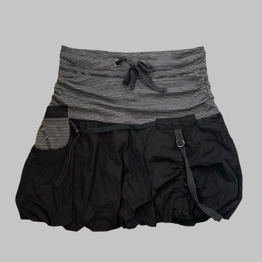 Black and grey bubble mini skirt