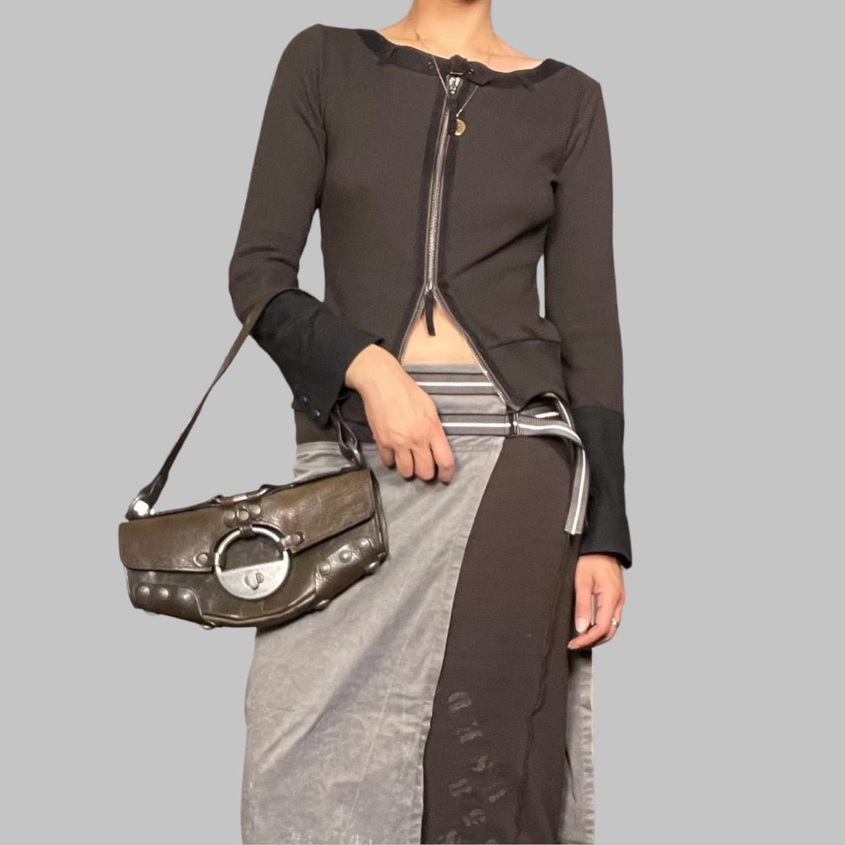 Cop copine black and brown cardigan.