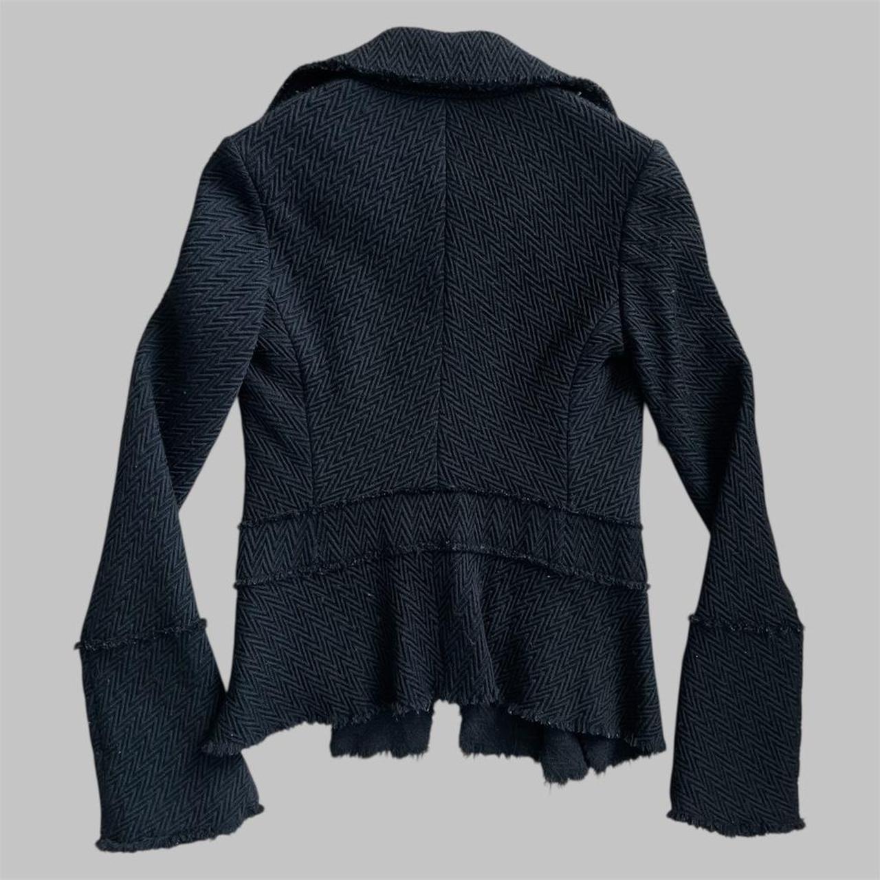Cavalli black herringbone zip jacket.