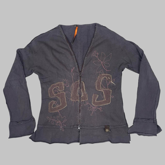 Cop Copine embroidered cotton zip-up hoodie. — photo 1