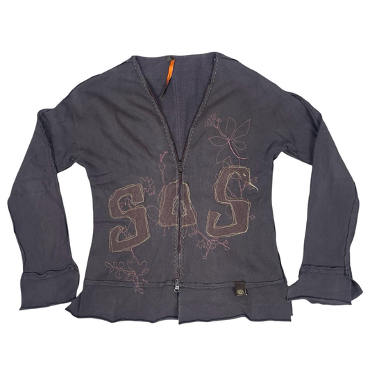 Cop Copine embroidered cotton zip-up hoodie.
