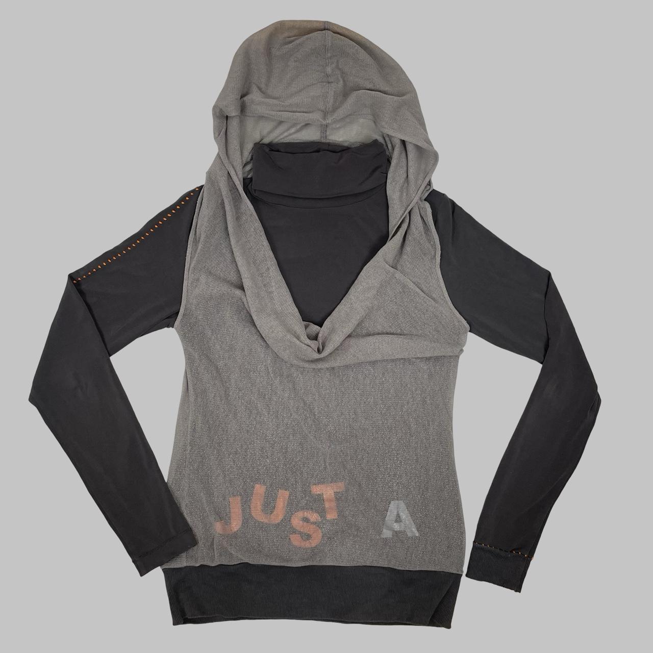 Cop Copine grey layered hooded top.
