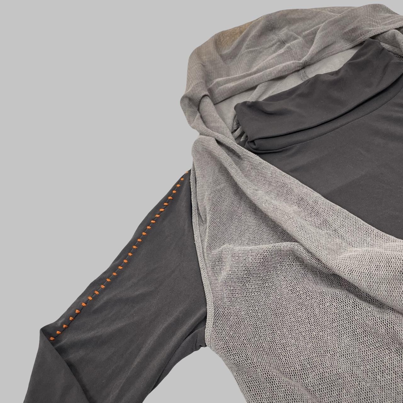 Cop Copine grey layered hooded top.