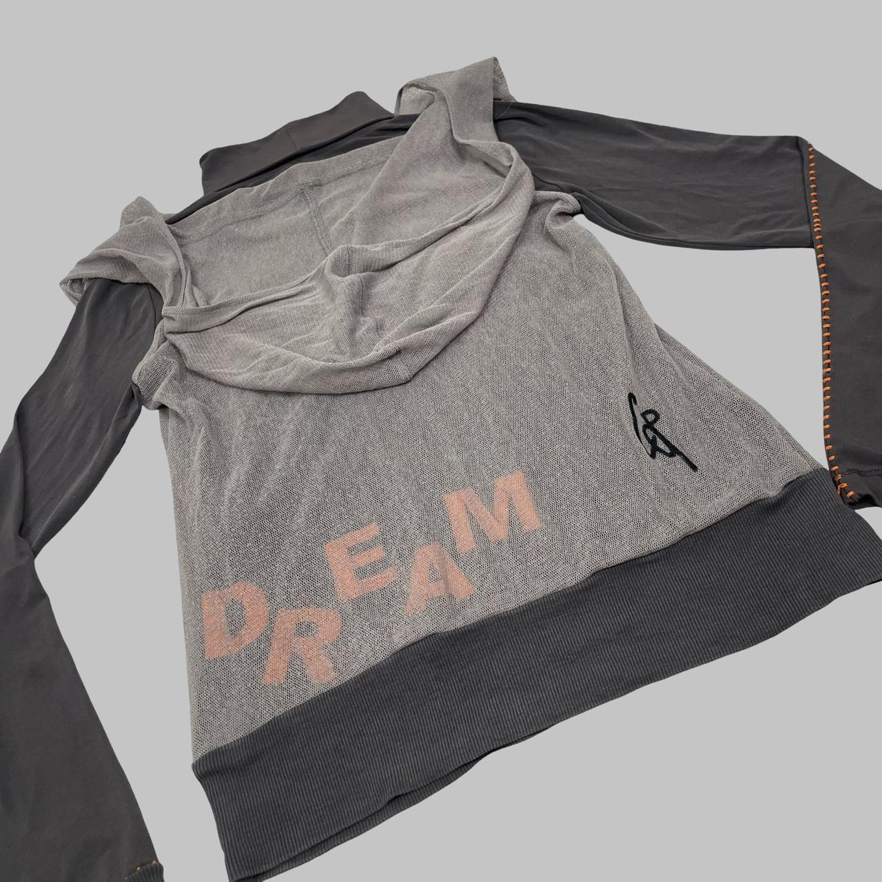 Cop Copine grey layered hooded top.