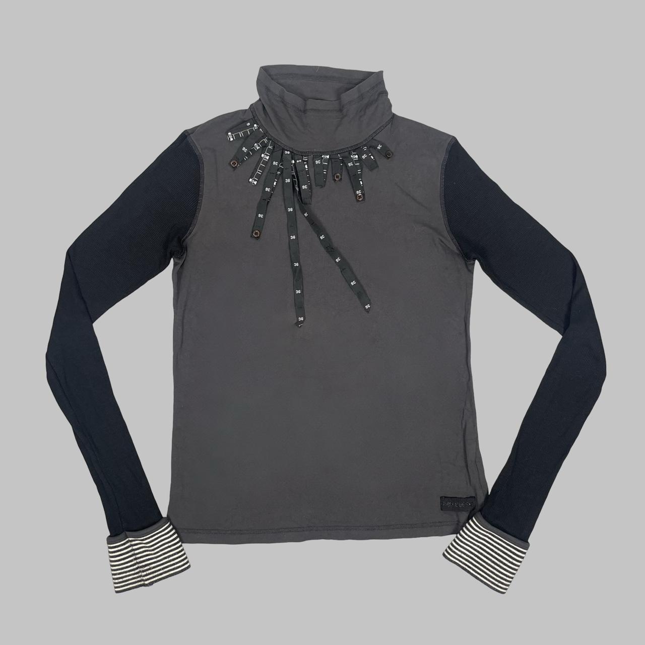 Cop Copine charcoal and black layered top.
