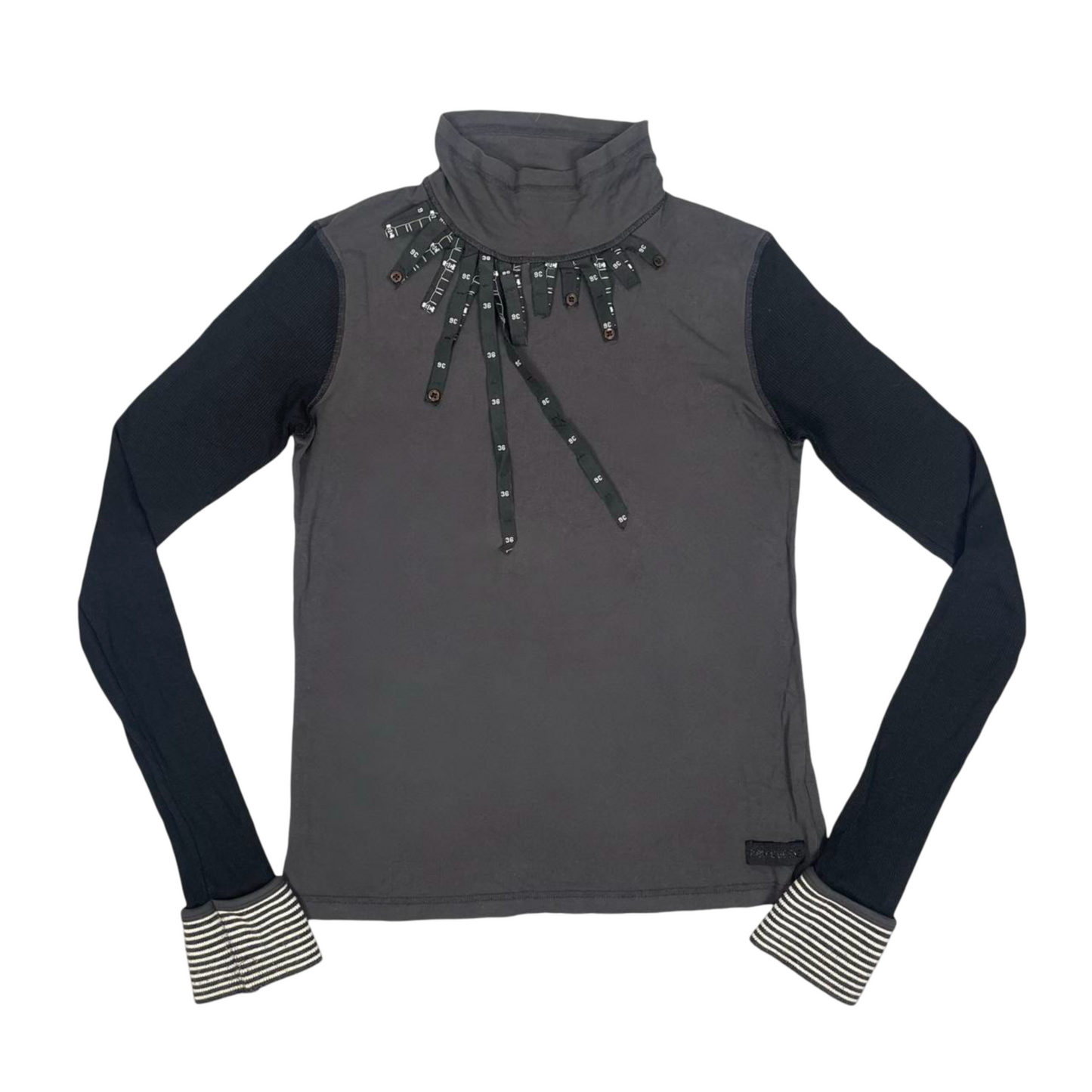 Cop Copine charcoal and black layered top.