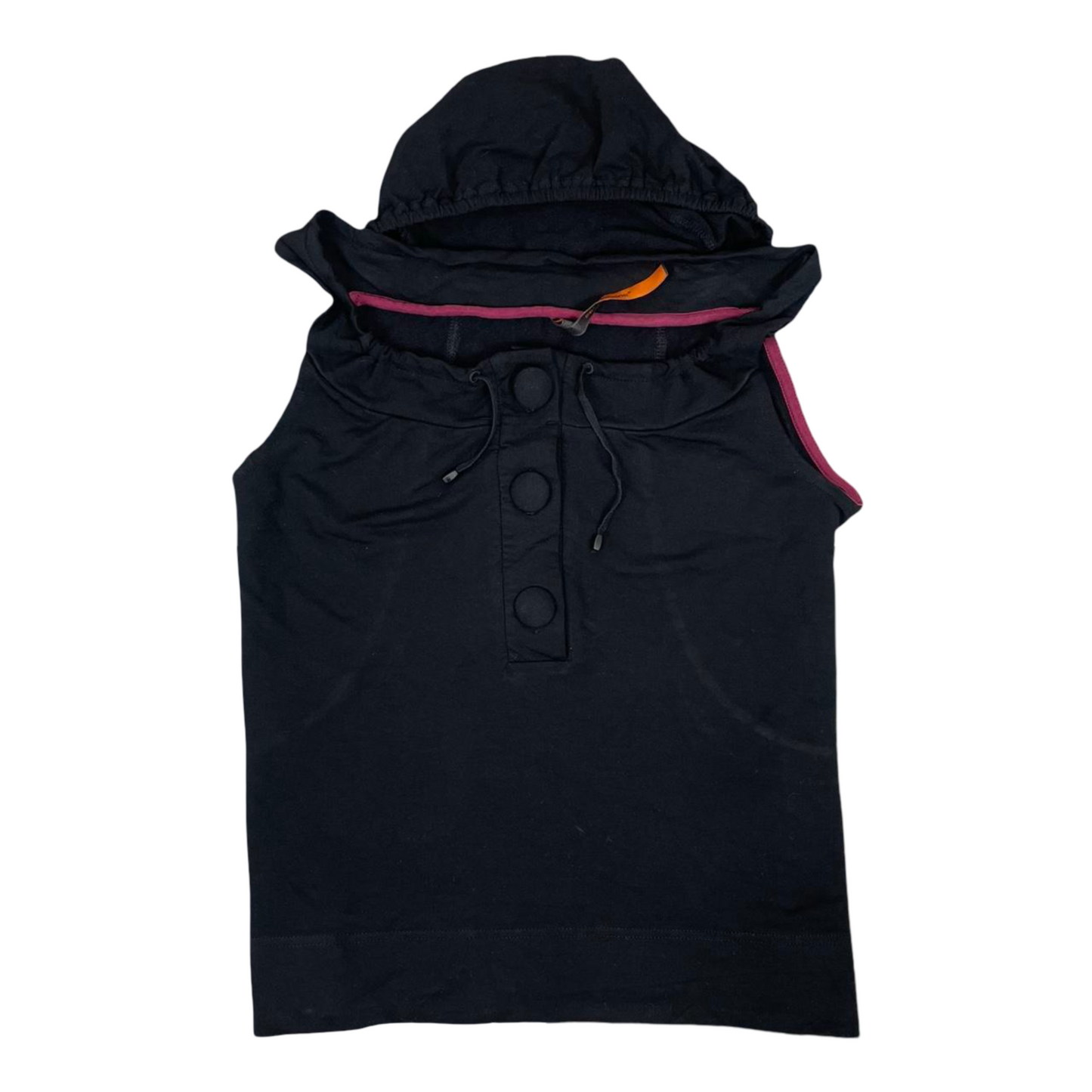 Cop Copine black sleeveless hooded top.
