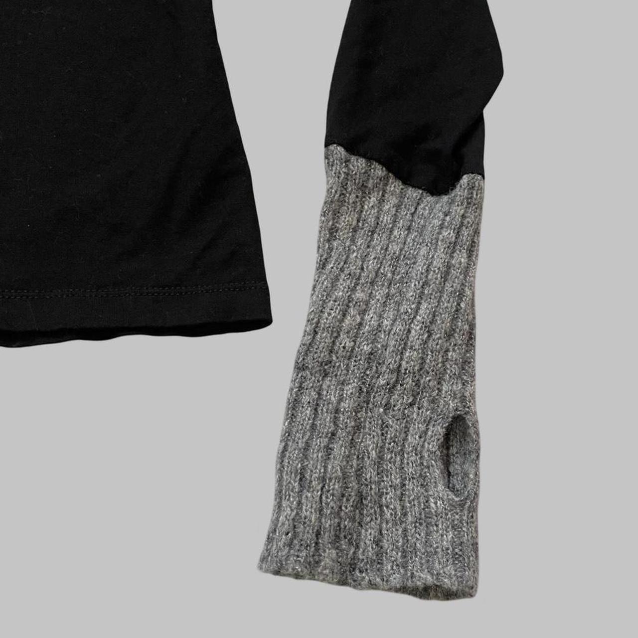 Cop copine black and grey bi material cowl neck top.