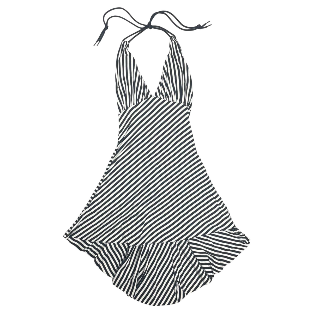 Italian striped halter dress.