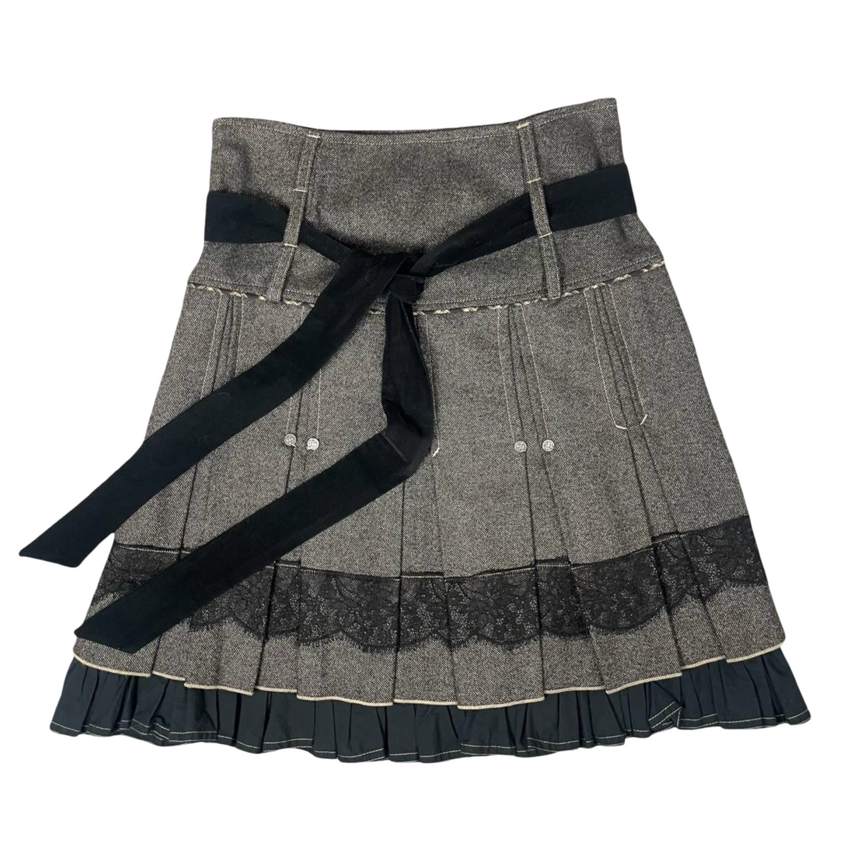 Italian wool pleated mini skirt.
