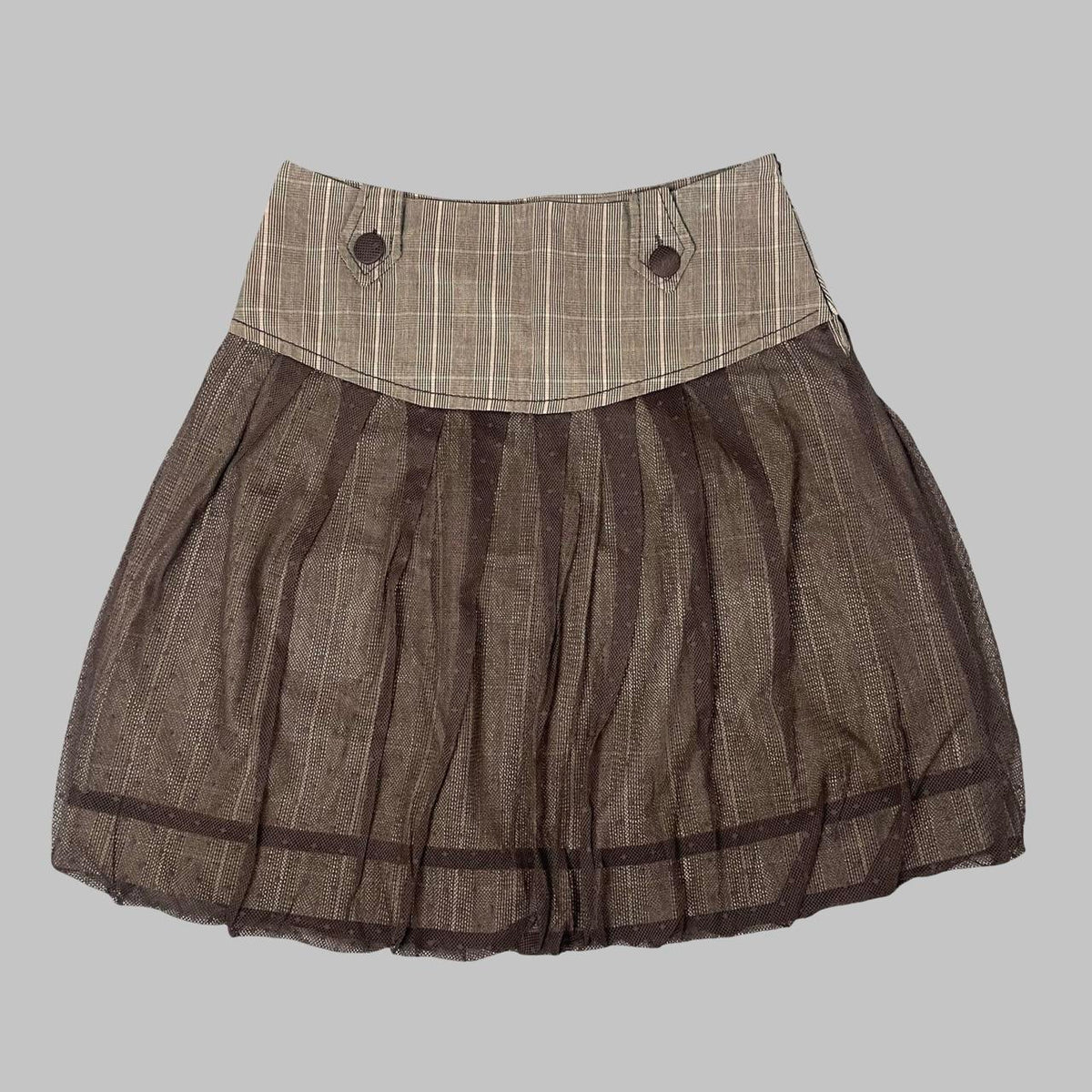 Vintage Sportmax brown tulle bubble mini skirt. Photo 1