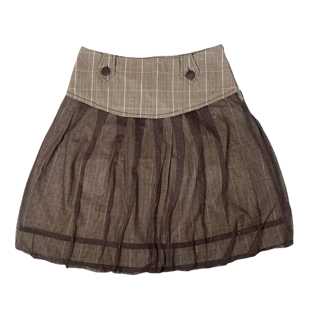 Brown tulle bubble mini skirt from Sportmax.