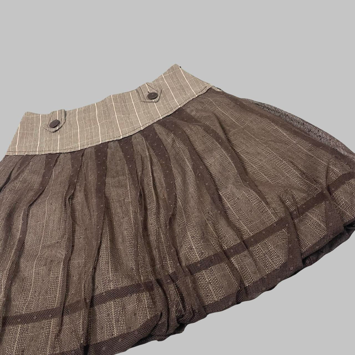 Vintage Sportmax brown tulle bubble mini skirt. Photo 2