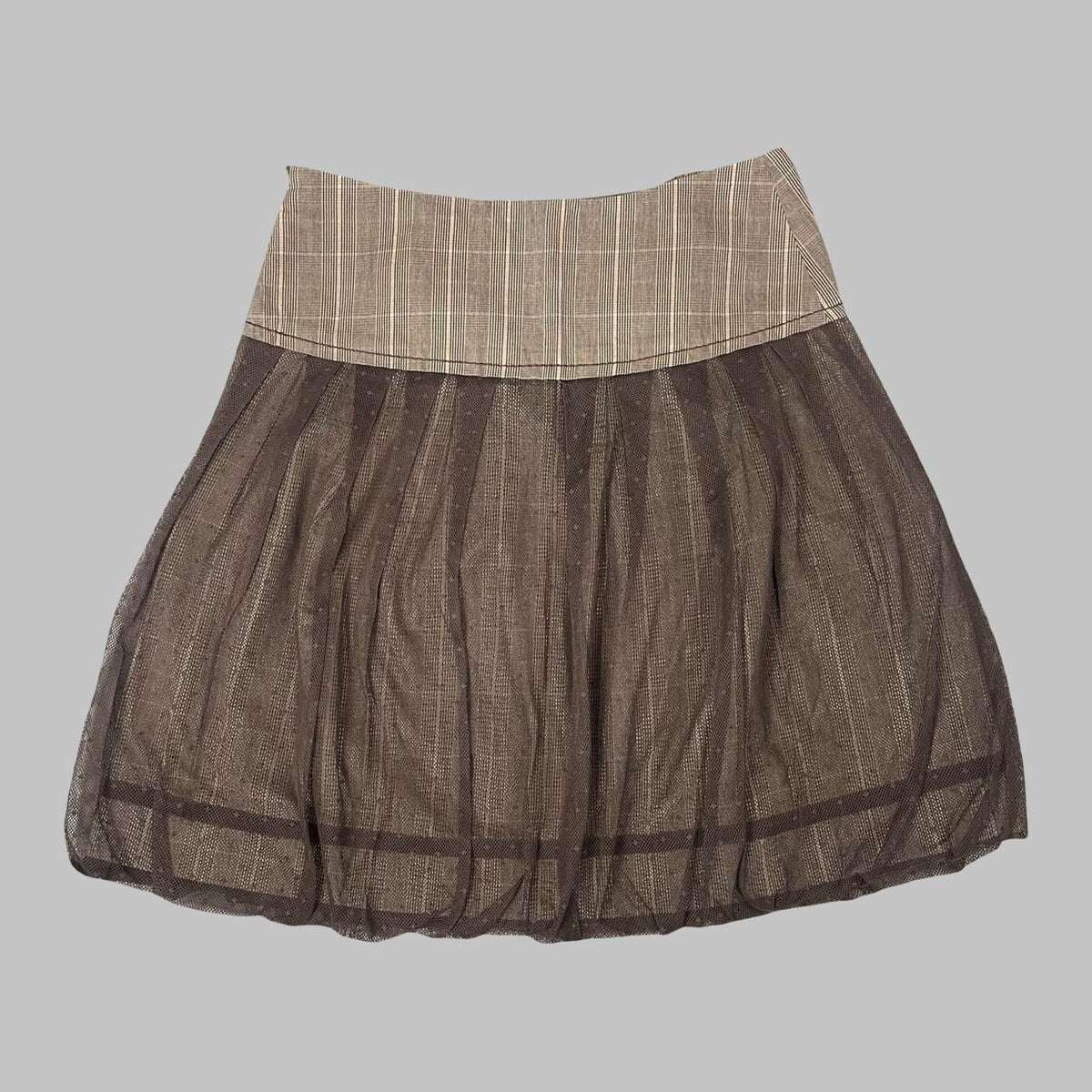 Vintage Sportmax brown tulle bubble mini skirt. Photo 4
