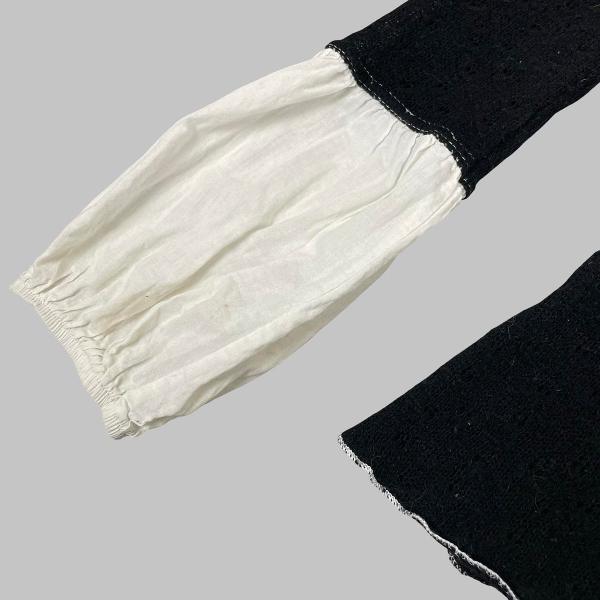 Vintage French milkmaid black sheer knit top. — photo 3