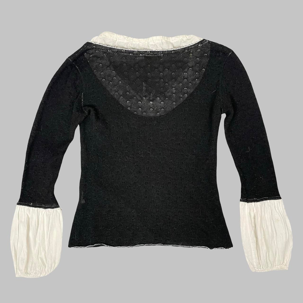 Vintage French milkmaid black sheer knit top. — photo 4
