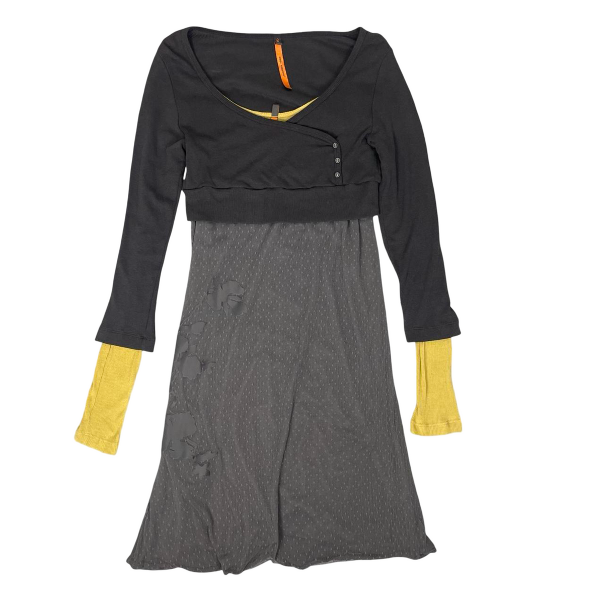 Cop Copine charcoal and mustard two-piece dress & bolero set.