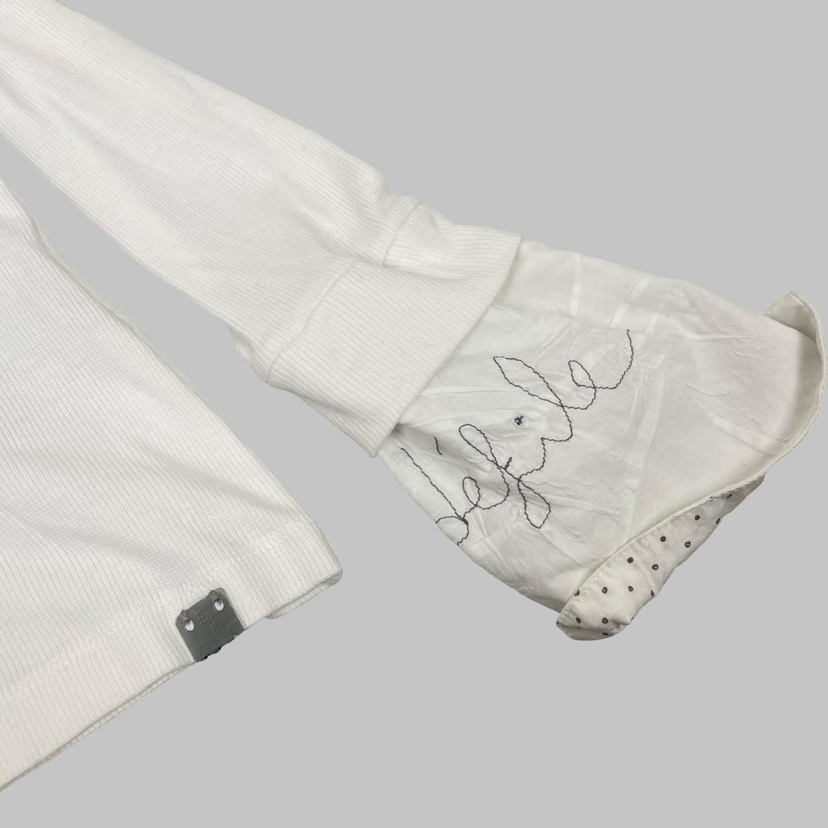Cop Copine white cotton blouse with integrated scarf. — photo 4