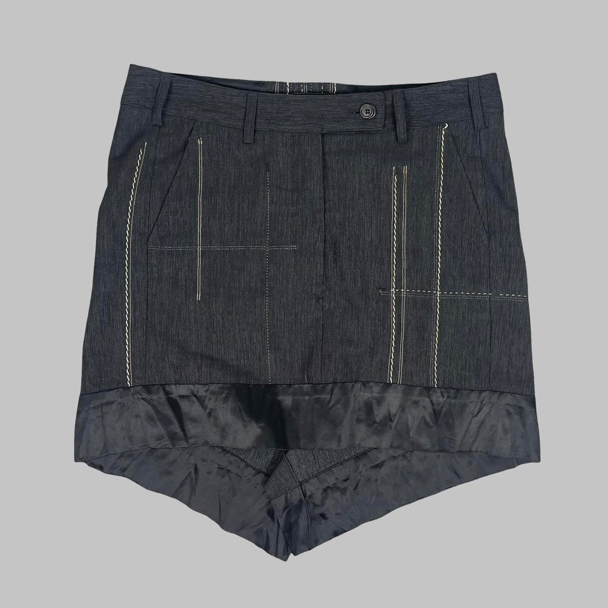 Marithé François Girbaud charcoal bi-material mini skirt. — photo 1