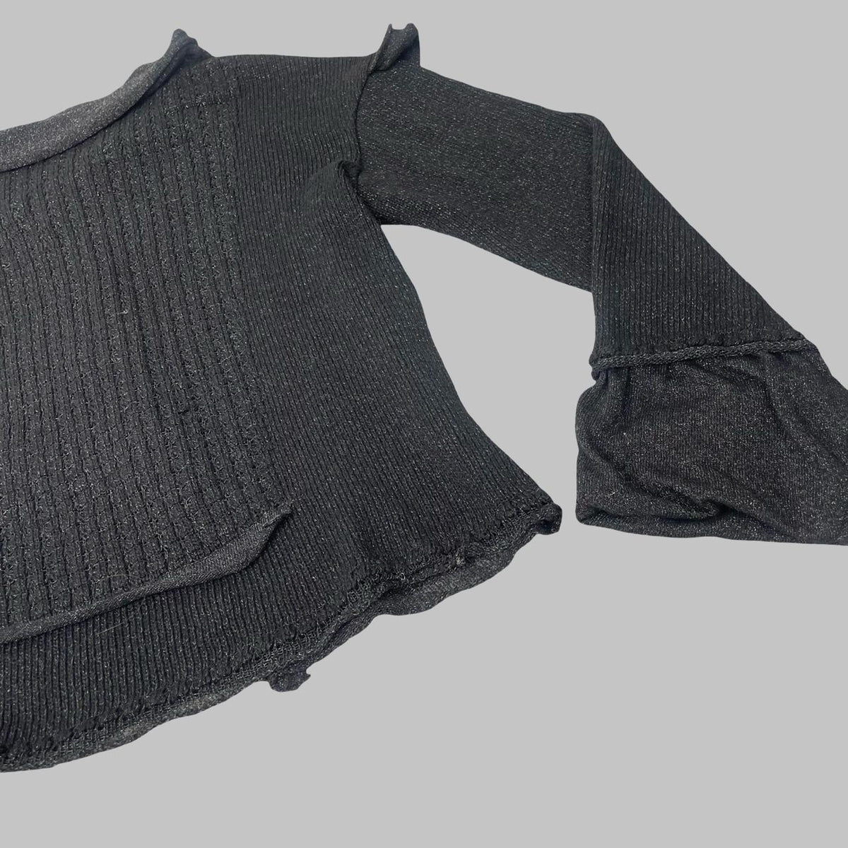 Vintage French dark grey & silver knit cardigan. — photo 5