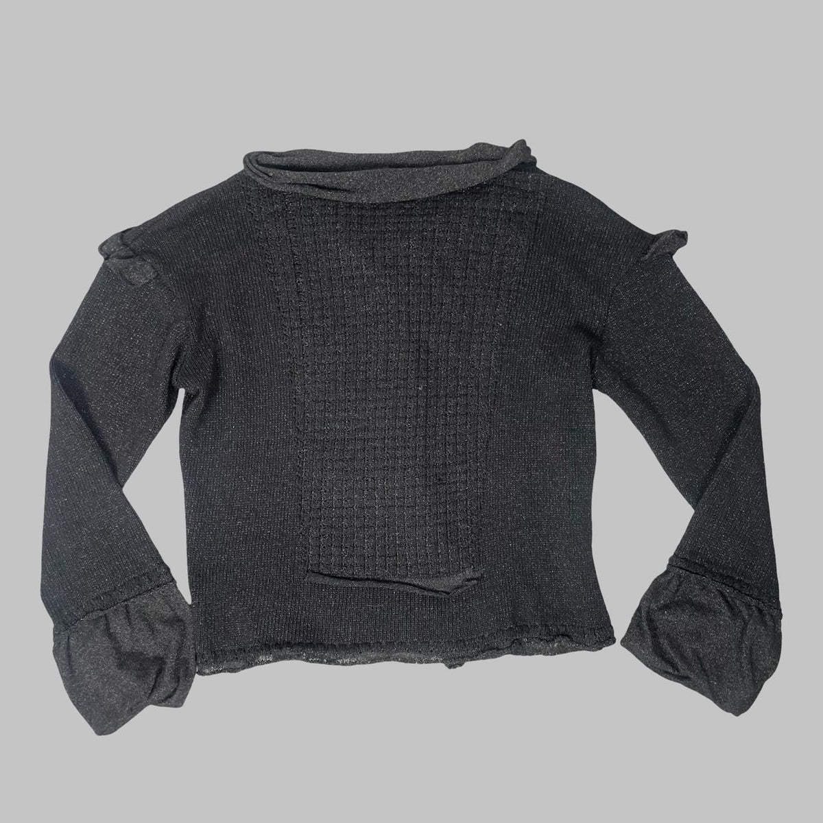 Vintage French dark grey & silver knit cardigan. — photo 6