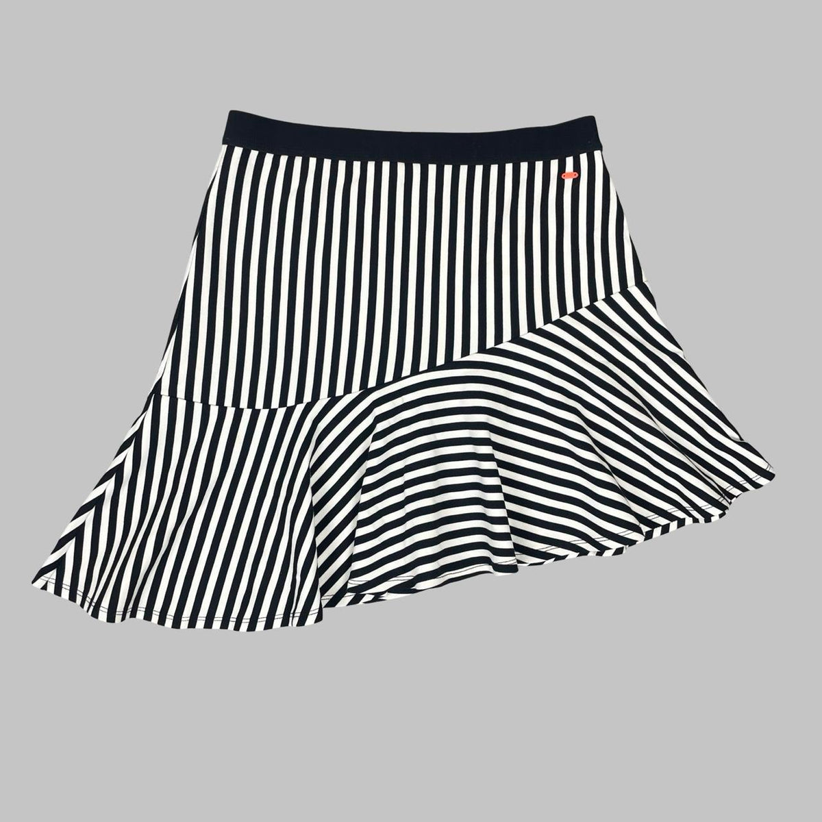 Vintage black & white striped asymmetric ruffle skirt. — photo 1