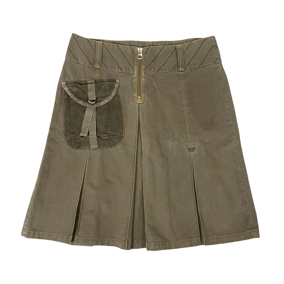 Vintage Replay khaki cargo skirt.
