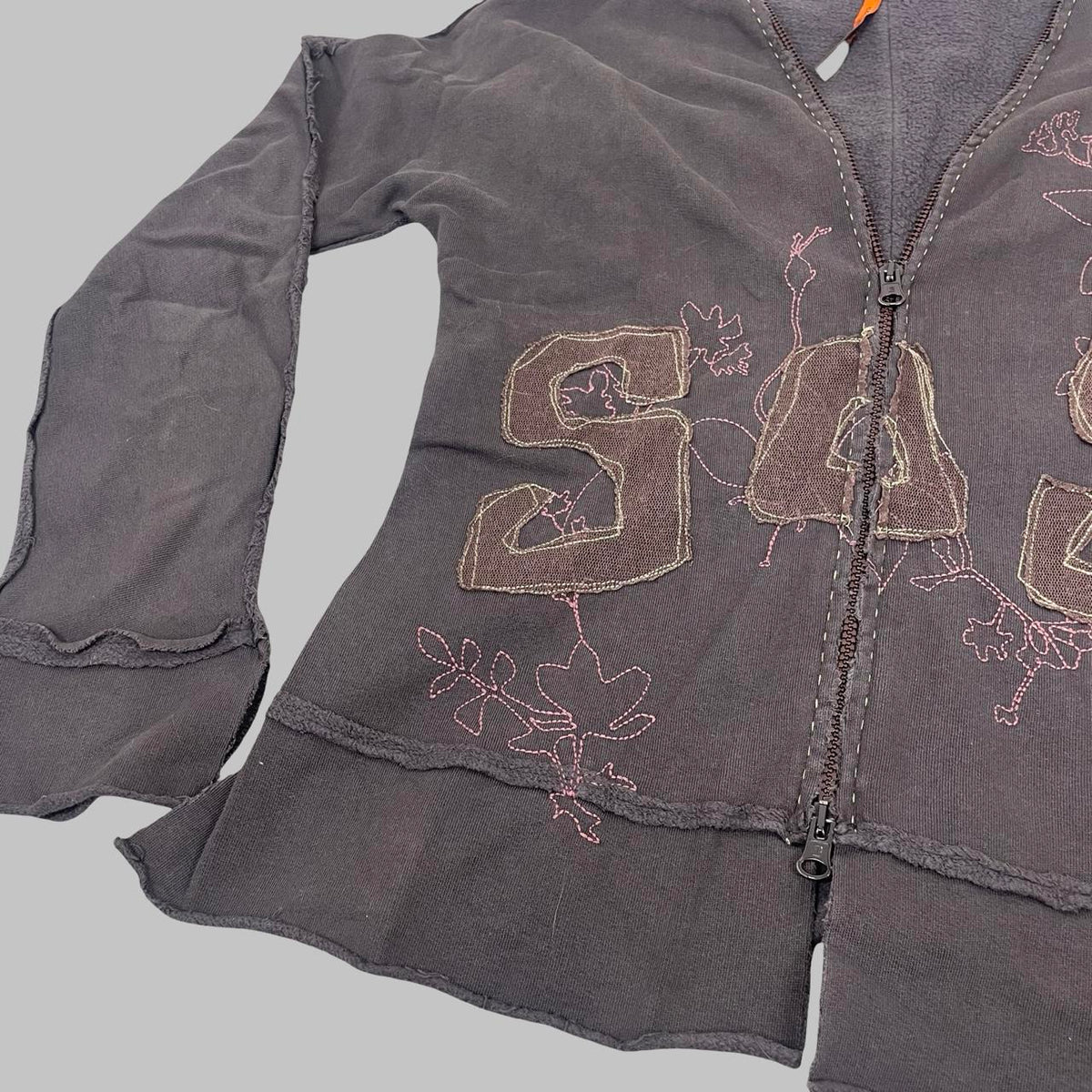 Cop Copine embroidered cotton zip-up hoodie. — photo 2