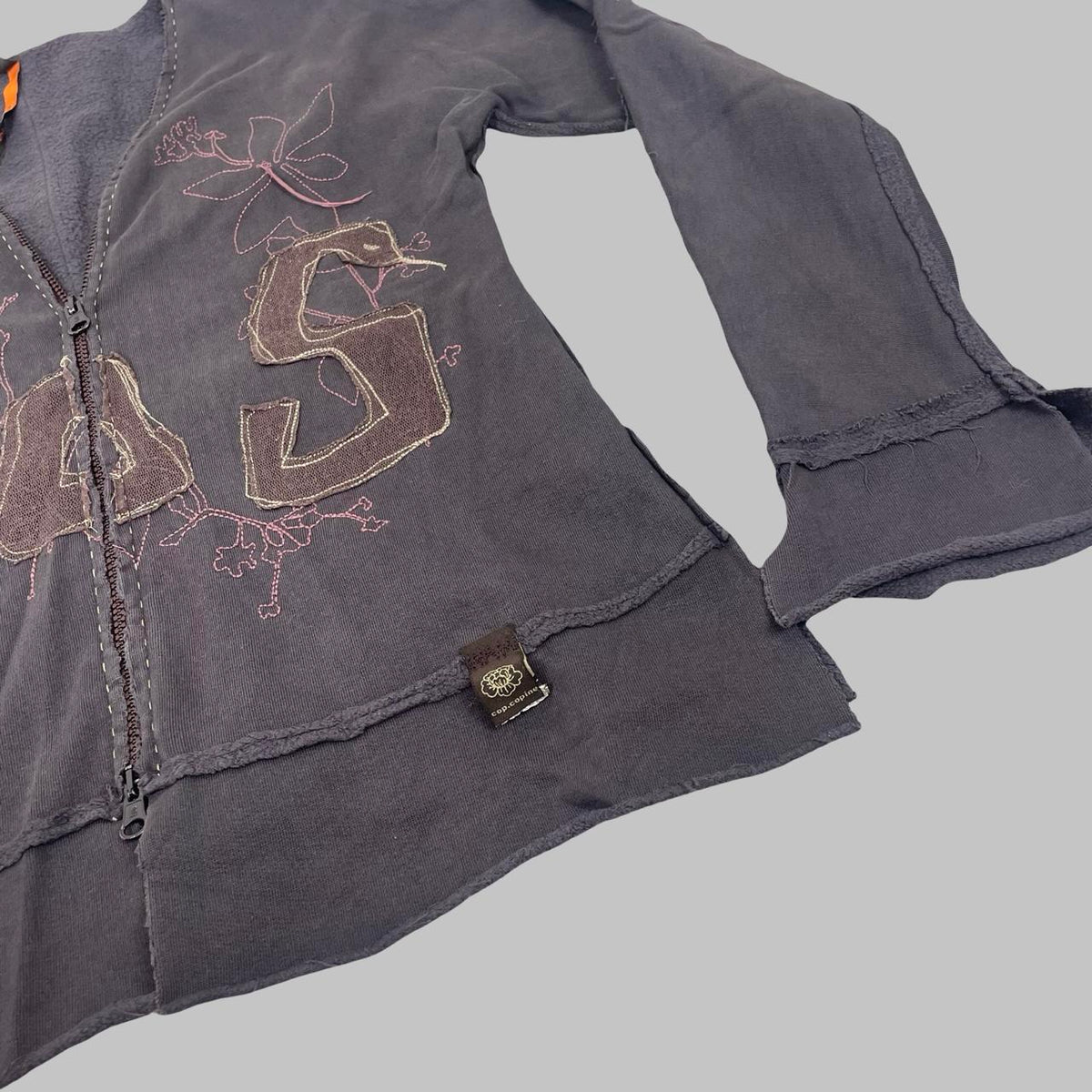 Cop Copine embroidered cotton zip-up hoodie. — photo 3