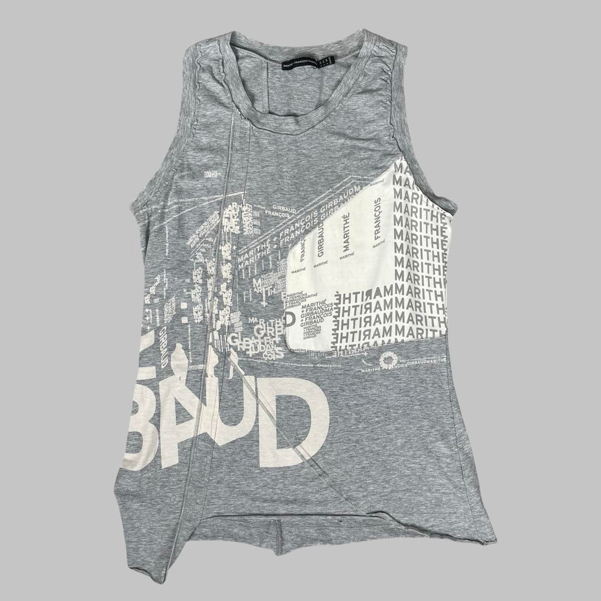 Marithé + François Girbaud grey graphic tank top. — photo 1