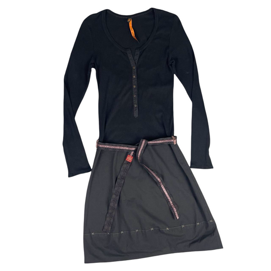 Cop Copine dark grey long-sleeve dress.