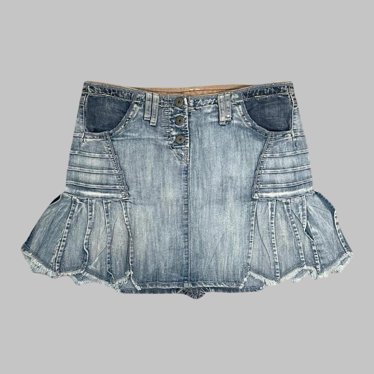 Marithé + François Girbaud faded denim mini skirt. — photo 1