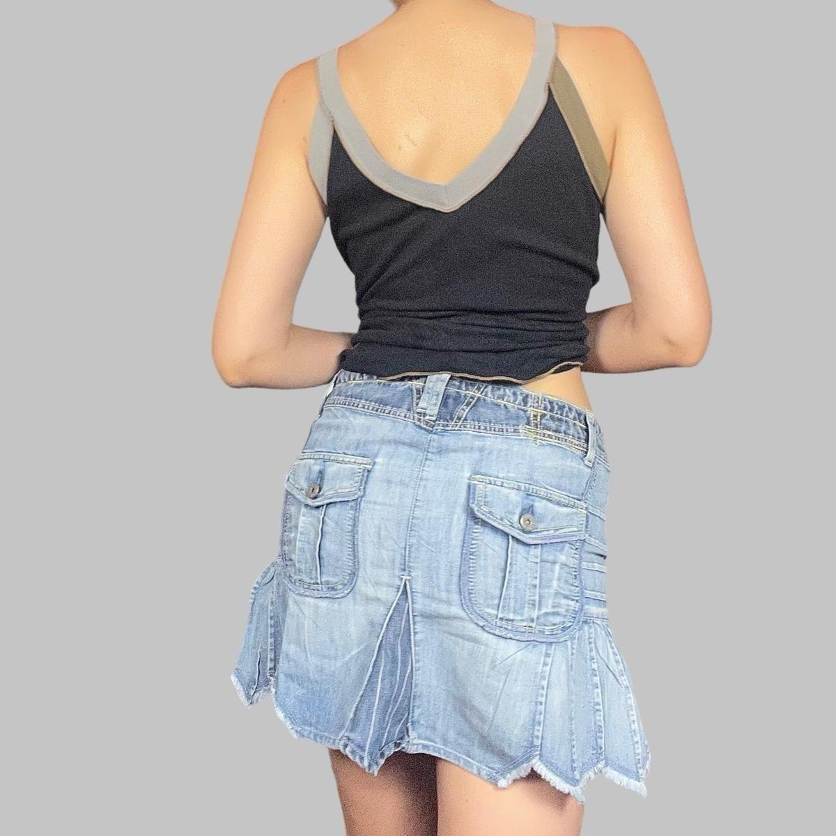 Marithé + François Girbaud faded denim mini skirt. — photo 7