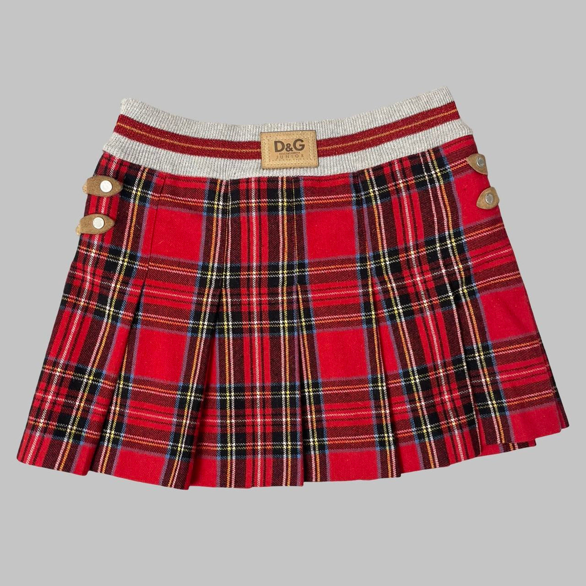 D&G Dolce & Gabbana red tartan pleated mini skirt. — photo 4