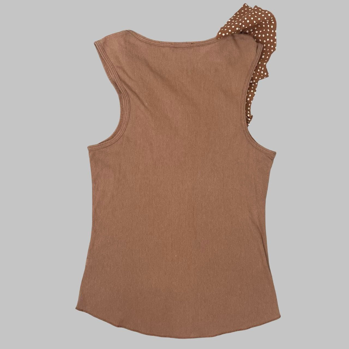 IKKS pinkish beige mesh ruffle top. — photo 3