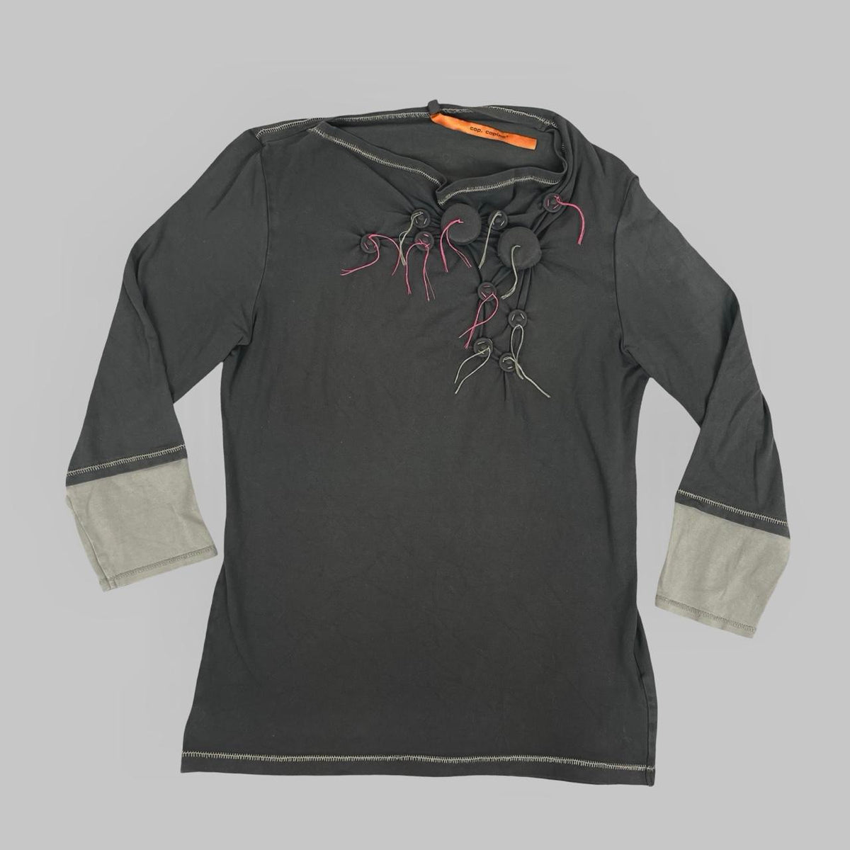 Cop Copine charcoal & black layered top — Taille 36. — photo 1